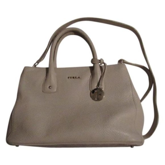 Furla New Ivory Blush Textured Leather Shoulder Bag Satchel - Picture 1 of 12